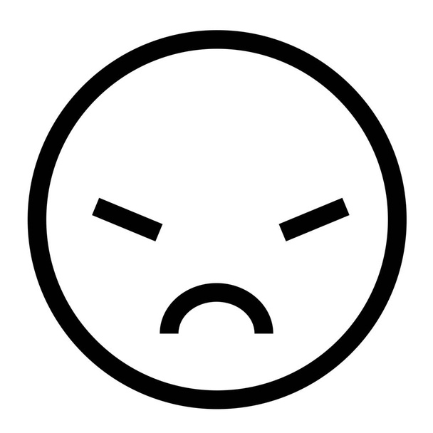 colère émoticône irrité icône dans le style Outline - Vecteur, image