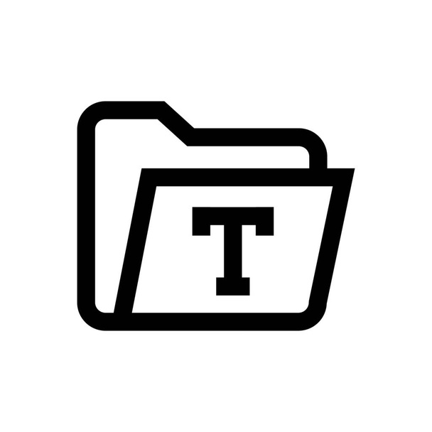cartella cartella carattere cartella icona di testo in stile Outline - Vettoriali, immagini