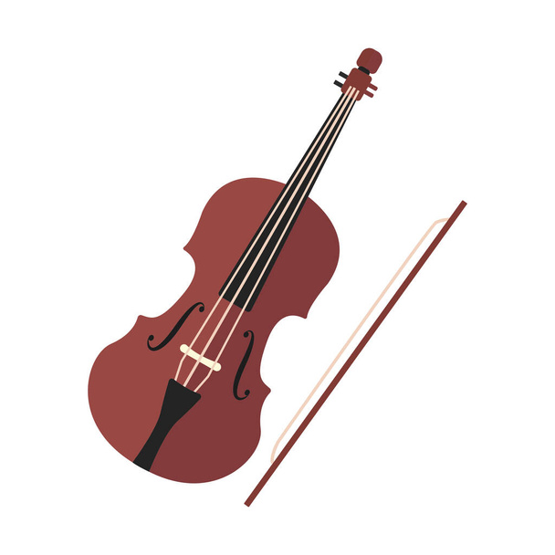 Ikone des klassischen Musikinstrumentenorchesters im flachen Stil - Vektor, Bild