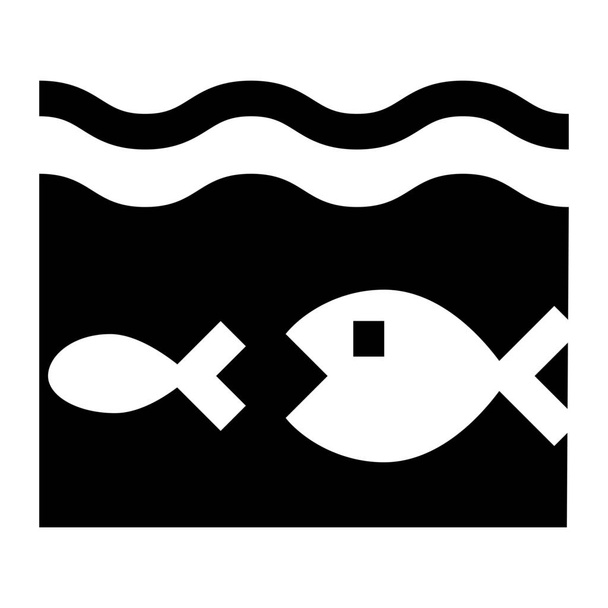 bigger fish competition food chain icon in Solid style - ベクター画像