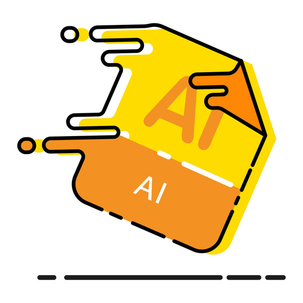 extensión de diseño icono de archivo en estilo Esquema relleno - Vector, imagen