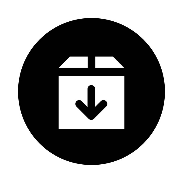 Box Delivery Drop-off-Symbol im Badge-Stil - Vektor, Bild