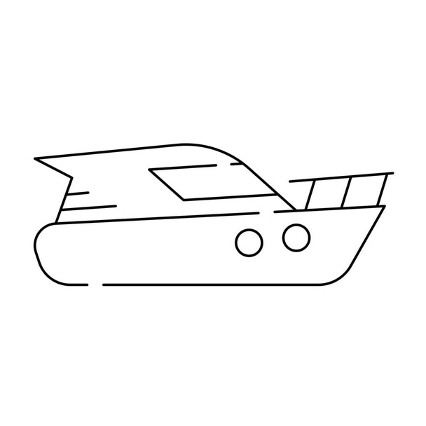 значок морського судна моторного човна в стилі контур
 - Вектор, зображення