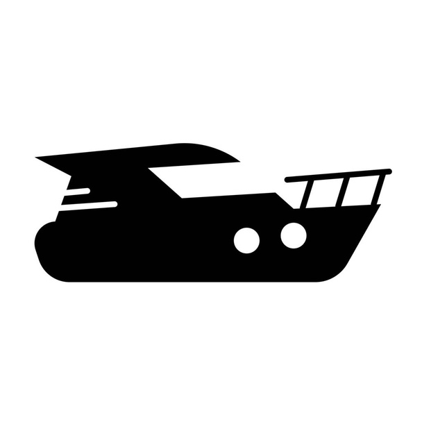 füllen Motorboot Transport Ikone in Solid Stil - Vektor, Bild