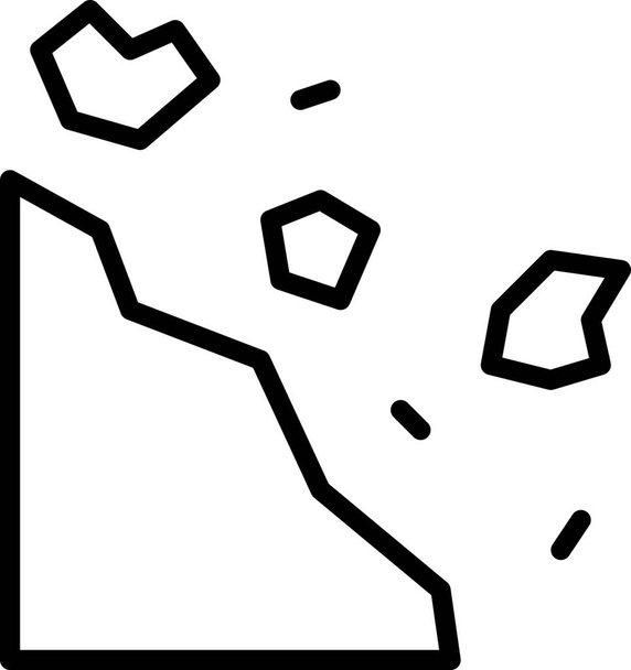 εικονίδιο πτώσης απόκρημνου βράχου - Διάνυσμα, εικόνα
