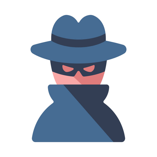 ladrón crimen criminal icono en estilo plano - Vector, imagen