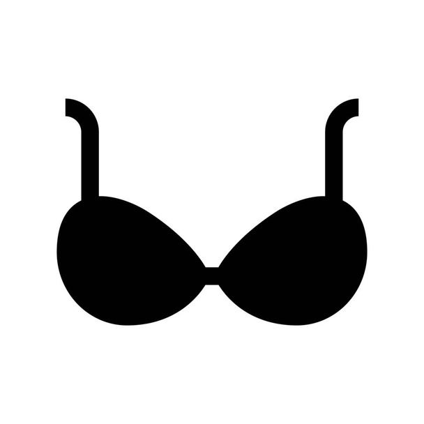 bikini sujetador icono de tela en estilo sólido - Vector, imagen