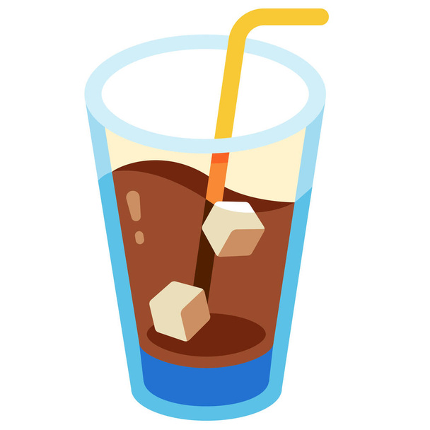 Bebida cafeína cappucino icono en estilo plano - Vector, Imagen