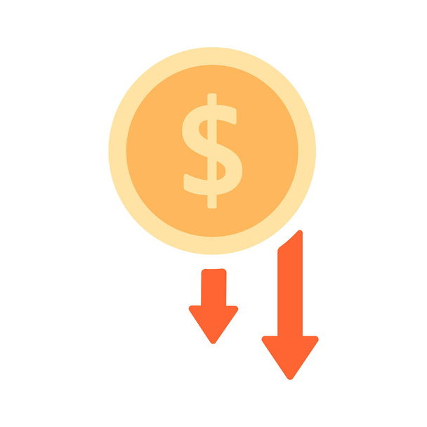 currencies currencies weaken decrease icon in Flat style - Vector, Image