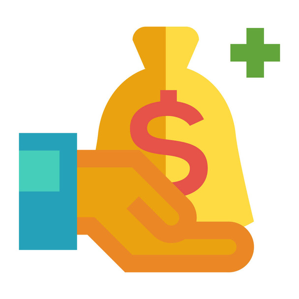 financiering fonds rasing investering icoon in platte stijl - Vector, afbeelding