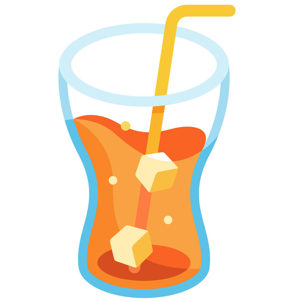 drank koolzuurhoudende koude icoon in platte stijl - Vector, afbeelding