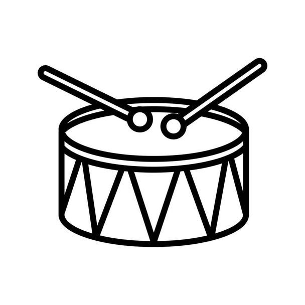 tambor tambores instrumento musical ícone no estilo Outline - Vetor, Imagem