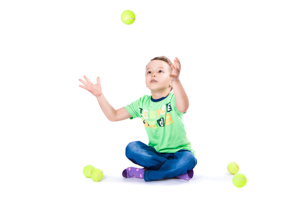 boy catches the ball - Foto, Imagen