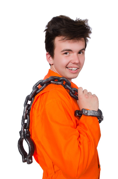 Young inmate with chains - Photo, Image