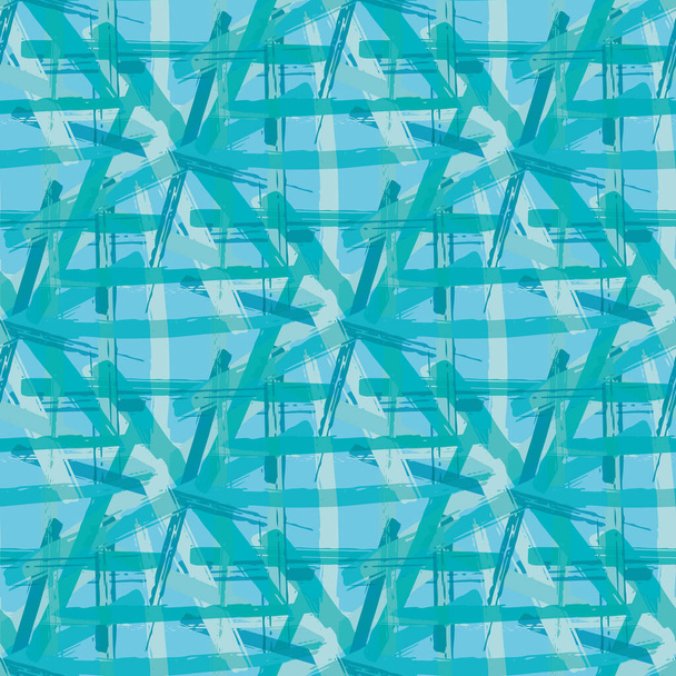 Vektorový cop efekt damašek tkaní bezešvé prokládání vzor pozadí. Macrame styl stuha plait mříž monochromatické modré pozadí. Geometrické moderní uzly tkaní textury. Opakovat pro obal - Vektor, obrázek