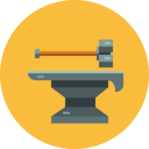 anvil blacksmith forge icon in Flat style - Vector, Image