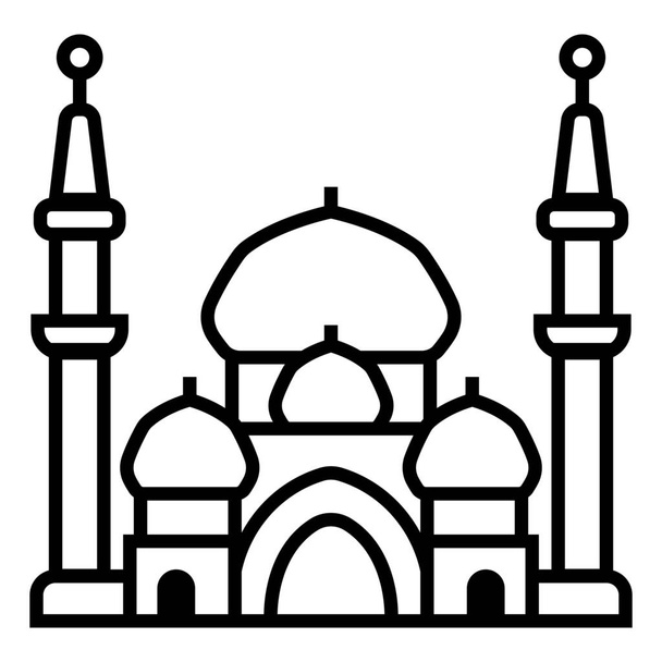 архитектура построения кристаллической мечети значок в стиле наброска - Вектор,изображение