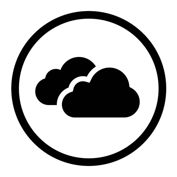 иконка облака климата в твердом стиле - Вектор,изображение