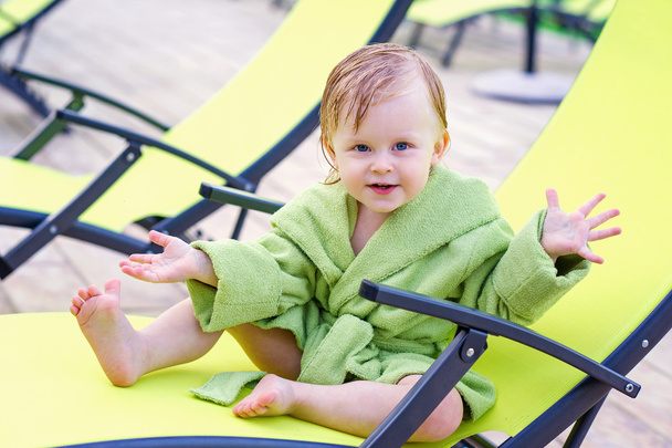 Portrait of a toddler in the lounge chair - Fotó, kép