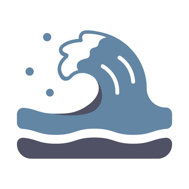 catastrofe stromende zee icoon in vlakke stijl - Vector, afbeelding