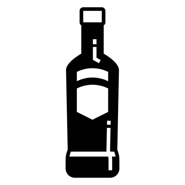alkohol chlast tvrdý likér ikona v pevném stylu - Vektor, obrázek