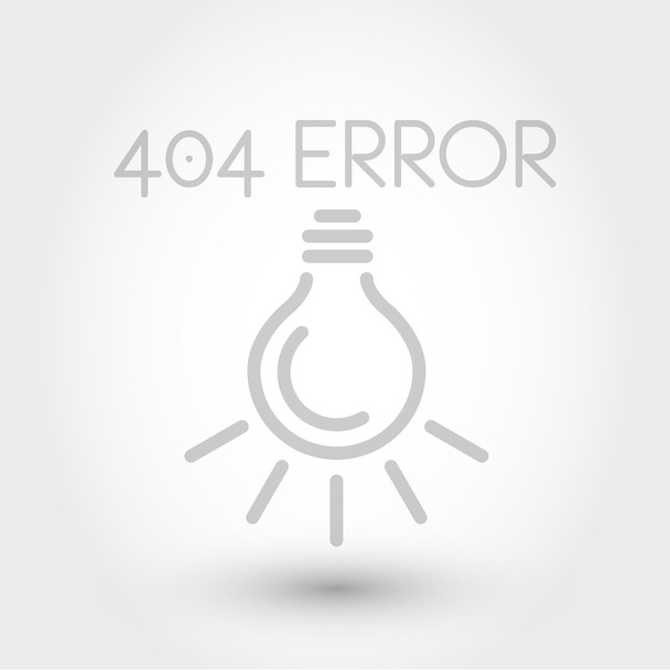grey 404 error with bulb - Vector, Image