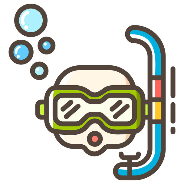 diving scuba sea icon in Filled outline style - Vector, Image
