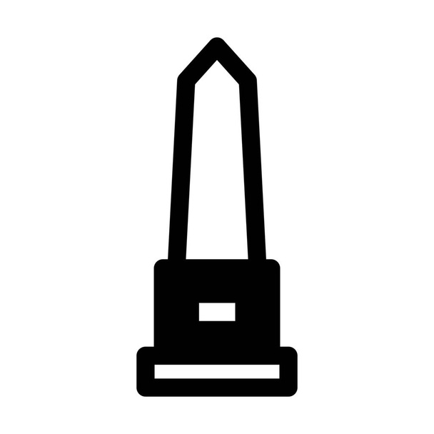 building landmark monument icon in Solid style - Vector, Image