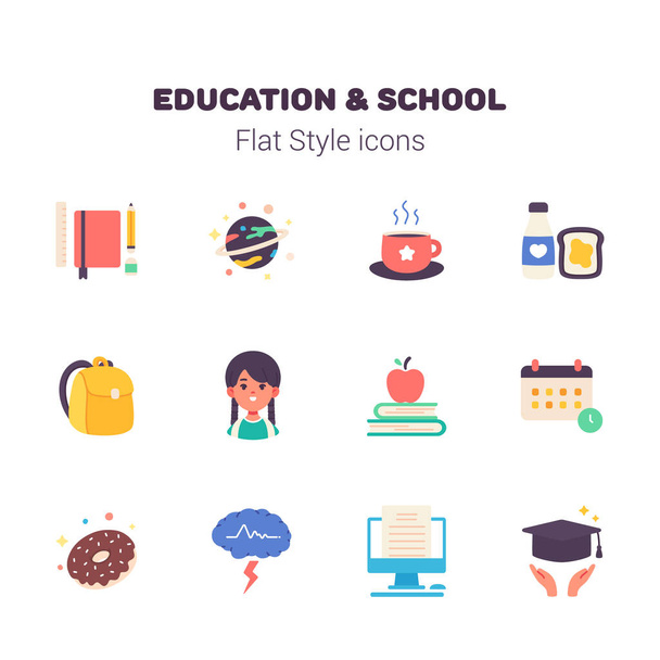 Set di icone dell'istruzione e della scuola - Vettoriali, immagini