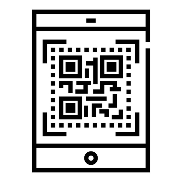 código sin efectivo icono de comercio electrónico en el estilo de esquema - Vector, Imagen
