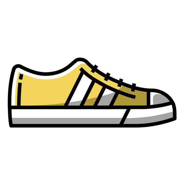 chaussures en toile pied de mode porte icône dans le style contour rempli - Vecteur, image