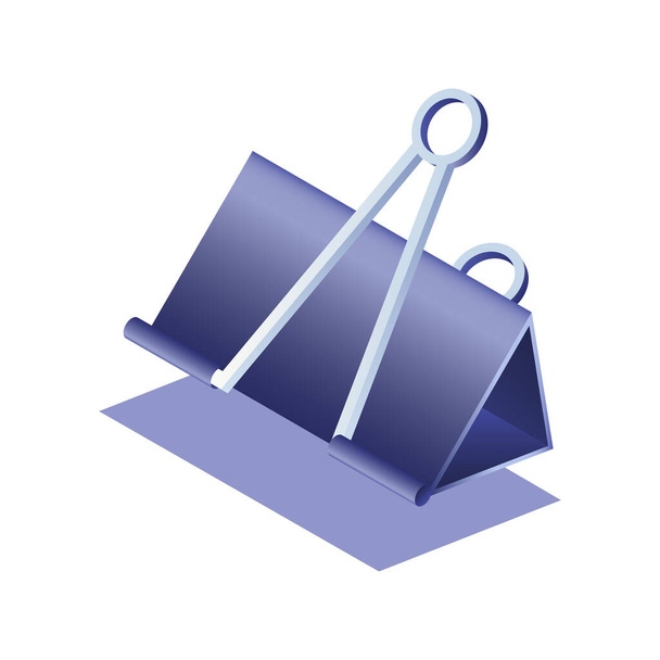 anexar o ícone binderclip aglutinante em estilo isométrico - Vetor, Imagem