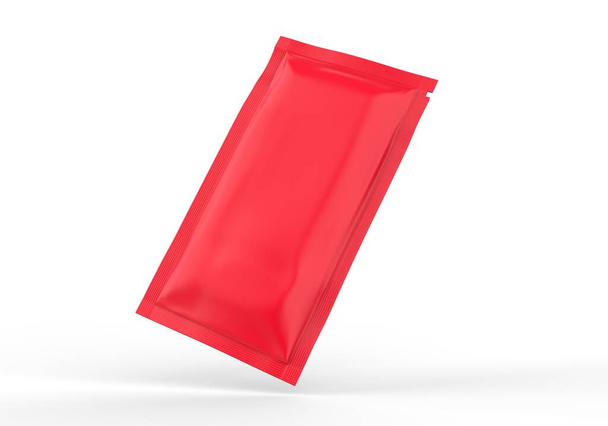 matte paper sachet. Photo-realistic packaging mockup template. 3d illustration. - Photo, Image