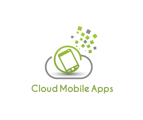 Symbol für mobile Cloud-Apps - Vektor, Bild