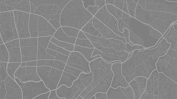 Mappa di sfondo vettoriale grigia, strade della zona di Amman e illustrazione della cartografia dell'acqua. Proporzione di schermo panoramico, mappa stradale digitale di progettazione piatta. - Vettoriali, immagini