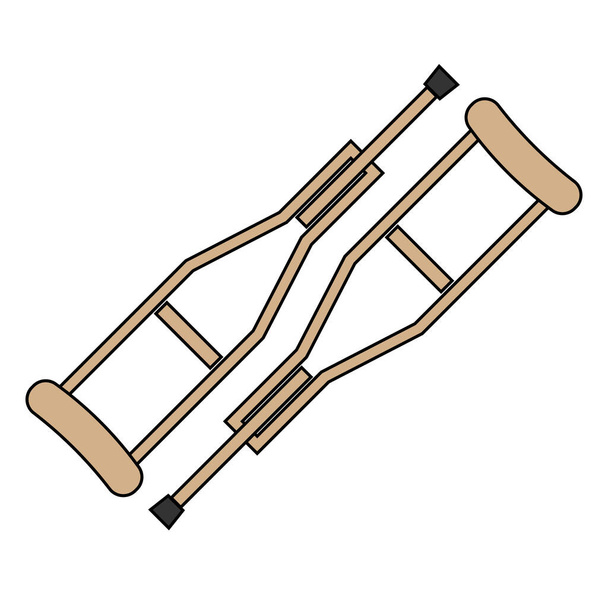 Логотип с изображением костылей. Плоская иллюстрация иконки костылей - Вектор,изображение