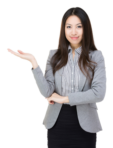 Business woman showing with hand  - Photo, Image