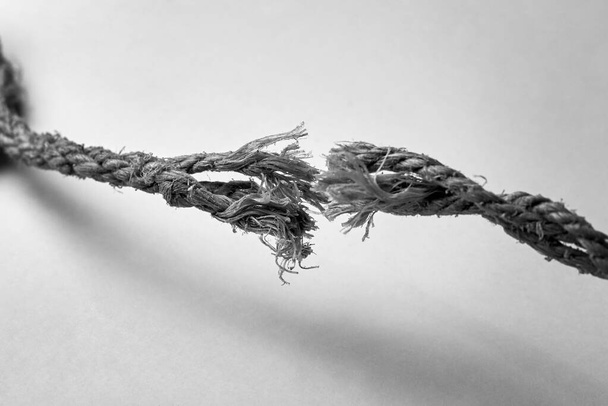 The moment the rope break, liberation concept, black and white photo. - Photo, Image
