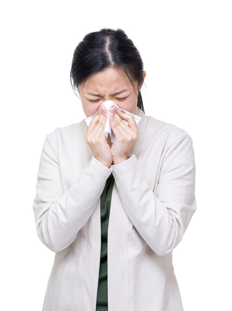 Mujer estornudo
 - Foto, imagen