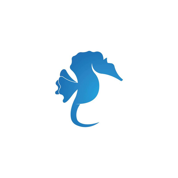 Caballo de mar ilustración logo vector plano diseño
 - Vector, Imagen