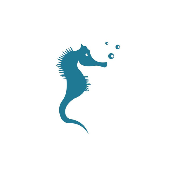 Sea horse ilustracja logo wektor płaski projekt - Wektor, obraz