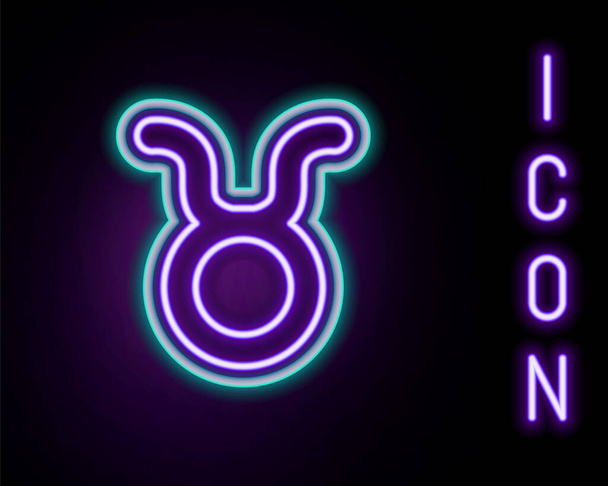 Linea neon incandescente icona segno zodiacale Toro isolato su sfondo nero. Raccolta astrologica di oroscopi. Concetto di contorno colorato. Vettore - Vettoriali, immagini