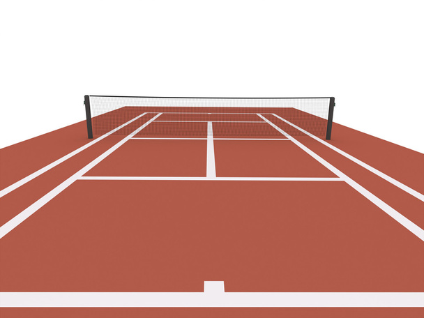Red tennis court rendered   - Φωτογραφία, εικόνα