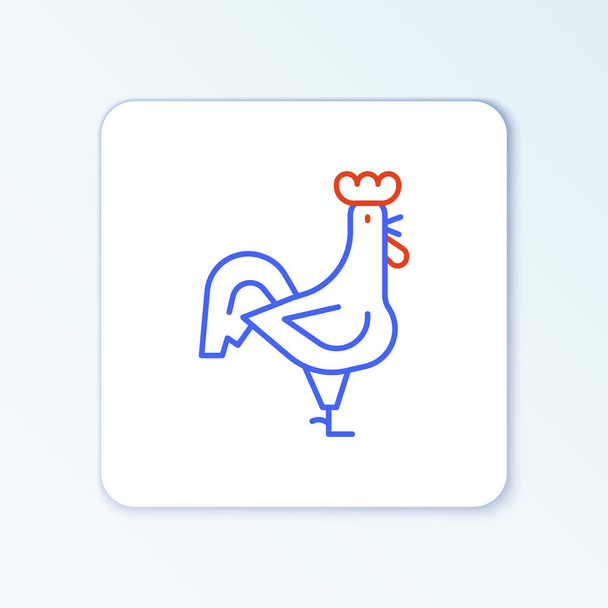 Línea de gallo francés icono aislado sobre fondo blanco. Concepto de esquema colorido. Vector - Vector, imagen