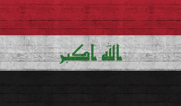 Bandeira do Iraque com textura grunge ondulante. Fundo vetorial. - Vetor, Imagem