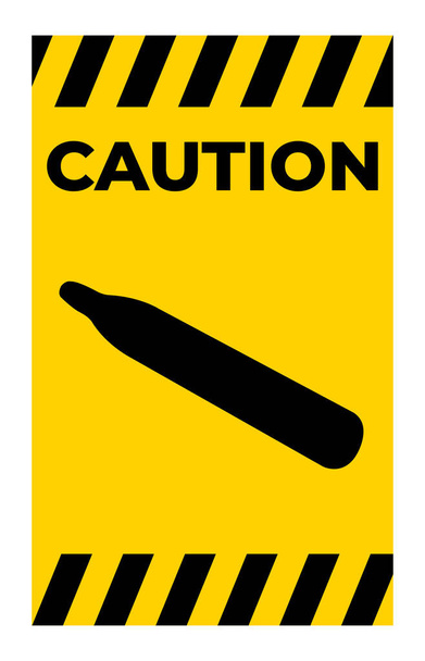 Caution Pressure Gas Symbol Sign Isolate On White Background - Vector, Image