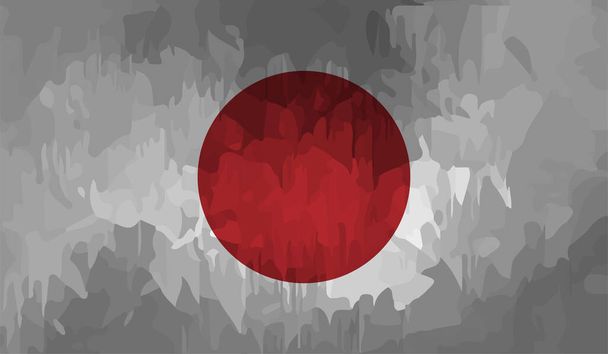 Grunge wektor japońska flaga kolorowe dla sieci i prac projektowych - Wektor, obraz