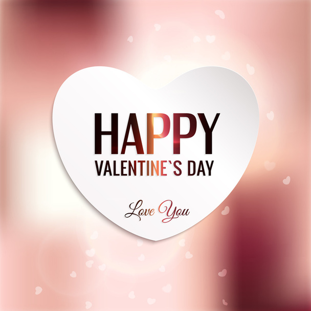 Happy Valentine's Day lettering Greeting Card with heart. - Vector, Image