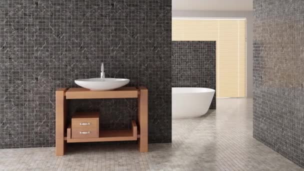 modern bathroom including bath and sink - Footage, Video