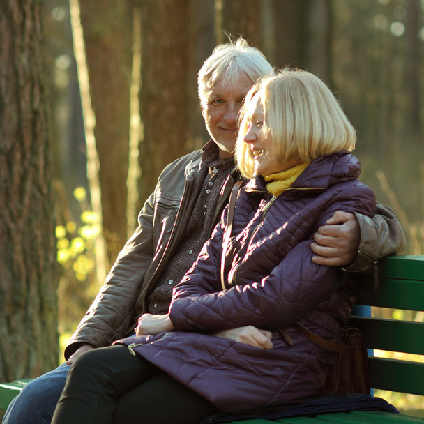 Retrato de una hermosa pareja de ancianos al aire libre
 - Foto, Imagen